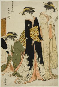 Unterhalter der Tachibana, aus der Serie "Eine Sammlung zeitgenössischer Schönheiten der Vergnügungsviertel"