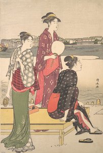 Abend am Ufer des Sumida-Flusses