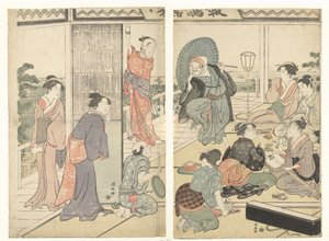 Fest im Komeikan Teehaus von Torii Kiyonaga