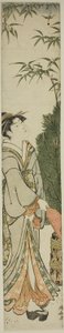 Geisha spielt Federball von Torii Kiyonaga