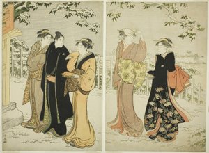 Matsuchi-Hügel nach Schneefall von Torii Kiyonaga