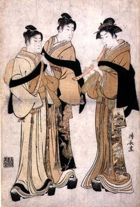 Shakuhachi spielen, ca. 1782 von Torii Kiyonaga