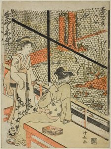 Shitaya, aus der Serie "Zehn Szenen von Teehäusern (Chamise jikkei)" von Torii Kiyonaga