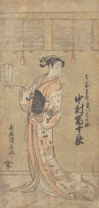 Der Schauspieler Nakamura Tomijuro in der Rolle von Sayohime verkleidet als Hanamasu, 1773