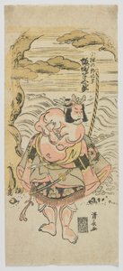 Der Schauspieler Sakata Hangoro II als Kobayashi no Asahina, Edo-Zeit, 1775 von Torii Kiyonaga