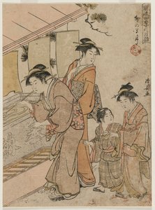 Der vierte Monat aus der Serie Modische monatliche Tempelbesuche in den vier Jahreszeiten, 1784 von Torii Kiyonaga
