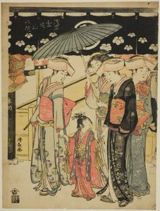 Die Nakamise-Einkaufsstraße, aus der Serie "Acht Bezirke des Kinryuzan-Tempels in Asakusa (Asakusa Kinryuzan hakkei)"