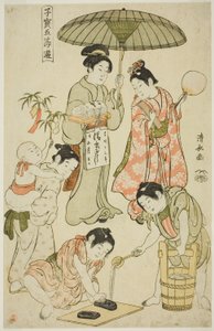 Das Tanabata-Fest, aus der Serie "Kostbare Kinderspiele der fünf Feste (Kodakara gosetsu asobi)"