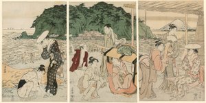 Besucher in Enoshima von Torii Kiyonaga