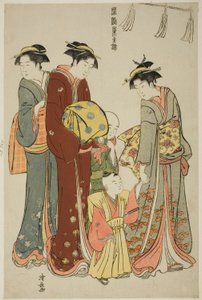 Junge, der zum ersten Mal Hakama trägt, aus der Serie "Ein Brokat östlicher Sitten (Fuzoku Azuma no nishiki)"
