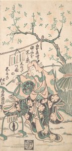 Yamamoto Iwanojo, Sohn von Yamamoto Kyoshiro, als Shinoda Zuma in einem Shosa-Akt, 1747 von Torii Kiyonobu II