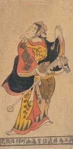 Schauspieler als Frau mit Steckenpferd in unbekannter Rolle von Torii Kiyonobu I