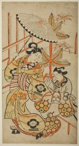 Die Schauspieler Matsumoto Hyozo als Kurtisane und Nakagawa Hanzaburo als junger Mann von Torii Kiyonobu I