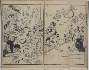 Die fantasievollen acht Ansichten in militärischen Liebesangelegenheiten von Torii Kiyonobu I