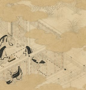 Alben mit Szenen aus Die Geschichte von Genji Genji monogatari gajo, frühes 17. Jahrhundert von Tosa Mitsunori