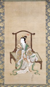 Chinesische Schönheit, aus Chinesische Schönheit, Phönix und Pfau von Tosa Mitsuoki