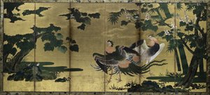 Phönixe und Paulownia, späte 1500er Jahre von Tosa Mitsuyoshi