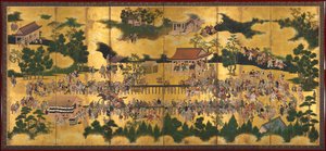 Pferderennen am Kamo-Schrein, 1615-50 von Tosa School