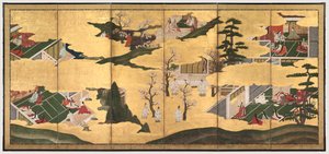 Szenen aus der Geschichte von Genji, späte 1700er Jahre von Tosa School