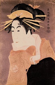 Matsumoto Yonesaburo in der Rolle der Kurtisane Kewaizaka No Shosho (Shinobu) im Stück 