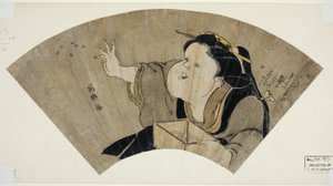 Otafuku wirft schwarze Bohnen, um die Dämonen an Silvester zu vertreiben von Toshusai Sharaku