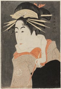 Der Schauspieler Matsumoto Yonesaburo als Shinobu in der Gestalt der Kurtisane Kewaizaka no Shosho von Toshusai Sharaku