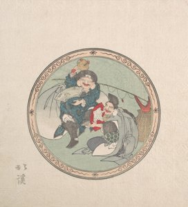 Ebisu und Daikoku, zwei der sieben Glücksgötter, 19. Jahrhundert