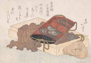 Lack-Inro mit Wasservögeln und Ox-förmigem Netsuke in einer Box aus dem Frühlingsregen..., wahrscheinlich 1817