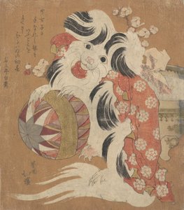 Surimono-Kalender für das Jahr des Hundes, 1814 von Totoya Hokkei