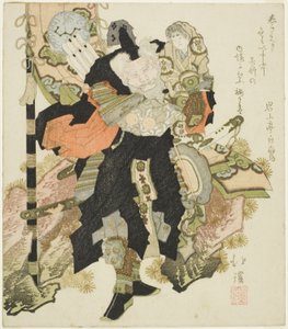 Takenouchi no Sukune trägt den Kaiser Ojin von Totoya Hokkei