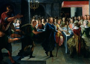 Dice bietet Francus ein Bankett an, in Anwesenheit von Hyante und Climene, aus 
