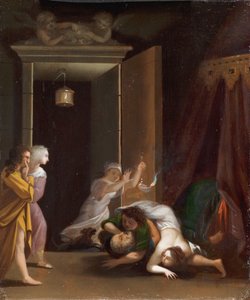 Paris und Helena von Menelaos überrascht