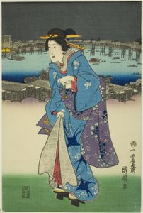 Abendvergnügungen in Ryogoku in der östlichen Hauptstadt (Toto Ryogoku yoasobi no zu) von Toyohara Kunichika