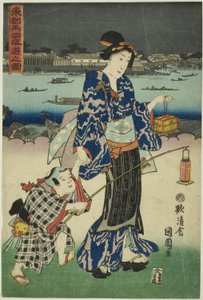 Abendvergnügungen in Ryogoku in der östlichen Hauptstadt