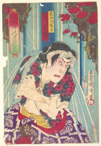 Imaginäres Porträt, Shuihuzhuan der Bühne: Tōryūdai (Mitate Suikoden Tōrōdai) - Der Schauspieler Ichikawa Sadanji spielt Hanaoshō Shinkichi von Toyohara Kunichika