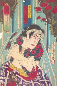Imaginäres Porträt, Shuihuzhuan der Bühne: Toryudai Mitate Suikoden Torodai - Schauspieler Ichik..., 1875