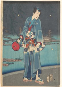 Moderner Genji - Glühwürmchenbetrachtung von Toyohara Kunichika
