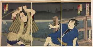 Die Schauspieler Onoe Kukugoro V als Shinzp und Ichikawa Sadanji I als Yatagoro Genshichi