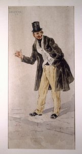 Charakter von Tecoppa, geschaffen von Mailänder Schauspieler Edoardo Ferravilla, Aquarell von Tranquillo Cremona