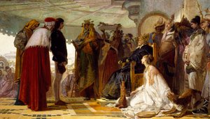 Marco Polo vor dem Großen Khan der Tartaren von Tranquillo Cremona