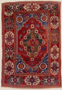 Ein transsilvanischer Teppich mit Blumenmotiven auf rotem Hintergrund, spätes 17. Jahrhundert