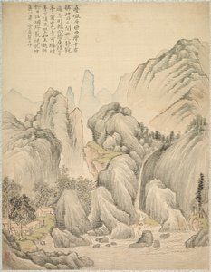 Gefaltete Hügel und geschichtete Gipfel, 1847 von Tsubaki Chinzan
