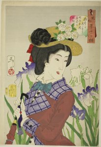 In der Stimmung für einen Spaziergang (Yuho ga shitaso), aus der Serie „Zweiunddreißig Aspekte von Frauen (Fuzoku sanjuniso)“
