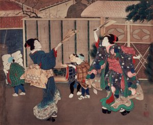 Januar: Neujahrsfeier, 1860er Jahre von Tsukioka Yoshitoshi