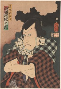 Kabuki-Schauspieler als der Bösewicht Tateba no Taheji