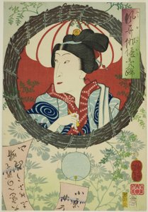 Der Schauspieler Sawamura Tanosuke III, aus der Serie "Erinnerungen an elegante Schauspieler (Fuga wazaogi shinobu)" von Tsukioka Yoshitoshi