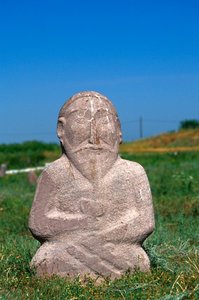Grabstein des westlichen Türkischen Khanats, 6.-10. Jahrhundert von Turkic School
