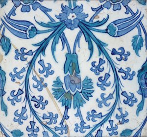 Isnik-Fliese mit Blumendesign