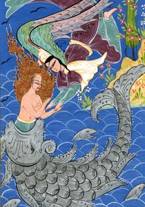 Jona und der große Fisch (Aquarell auf Papier) von Turkish School