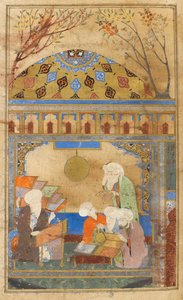 Nasireddins Observatorium in Meraga. Nasireddin Tusi und die vier Männer, die das Observatorium errichteten. von Turkish School
